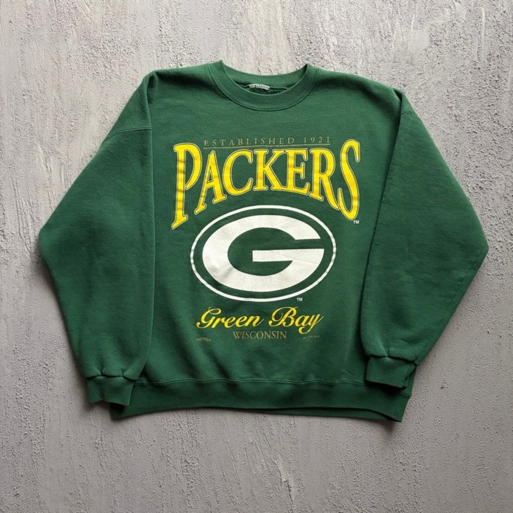 Vintage Green Bay Packers Sweatshirt XL Green 1990s NFL Nutmeg
